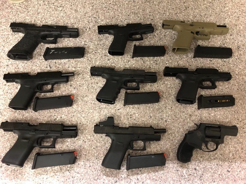 Weapons recovered from Yamil Torres-Rincon, who allegedly sold the firearms to undercover officers during four transactions between September and November of this year.