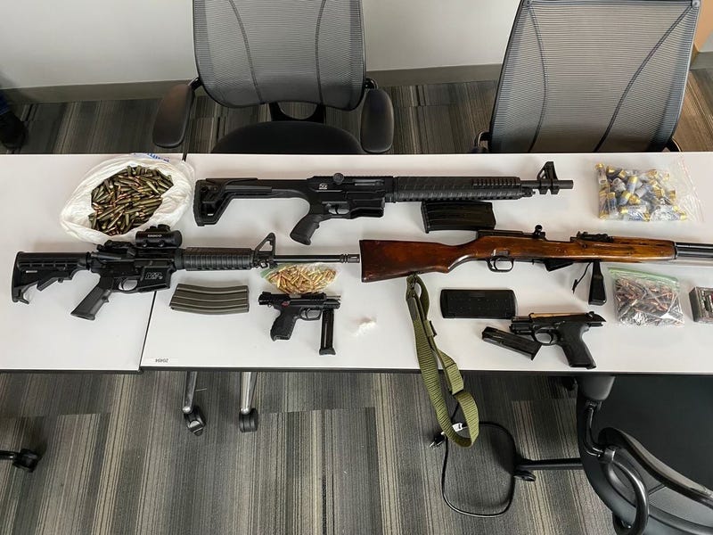 Weapons recovered from Yamil Torres-Rincon, who allegedly sold the firearms to undercover officers during four transactions between September and November of this year.
