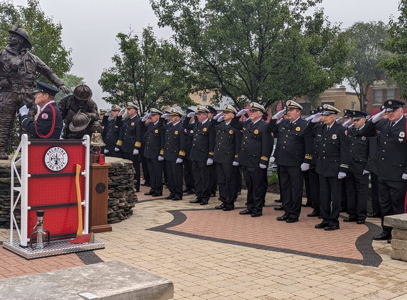 Firefighters at memorial service