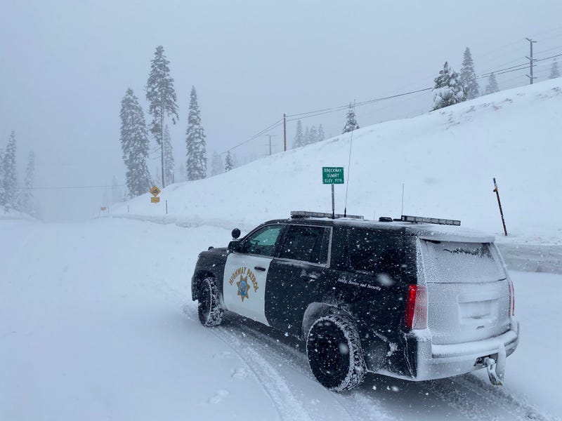 A stretch of Interstate 80 in the Sierra has been closed due to a powerful snowstorm blocking visibility.