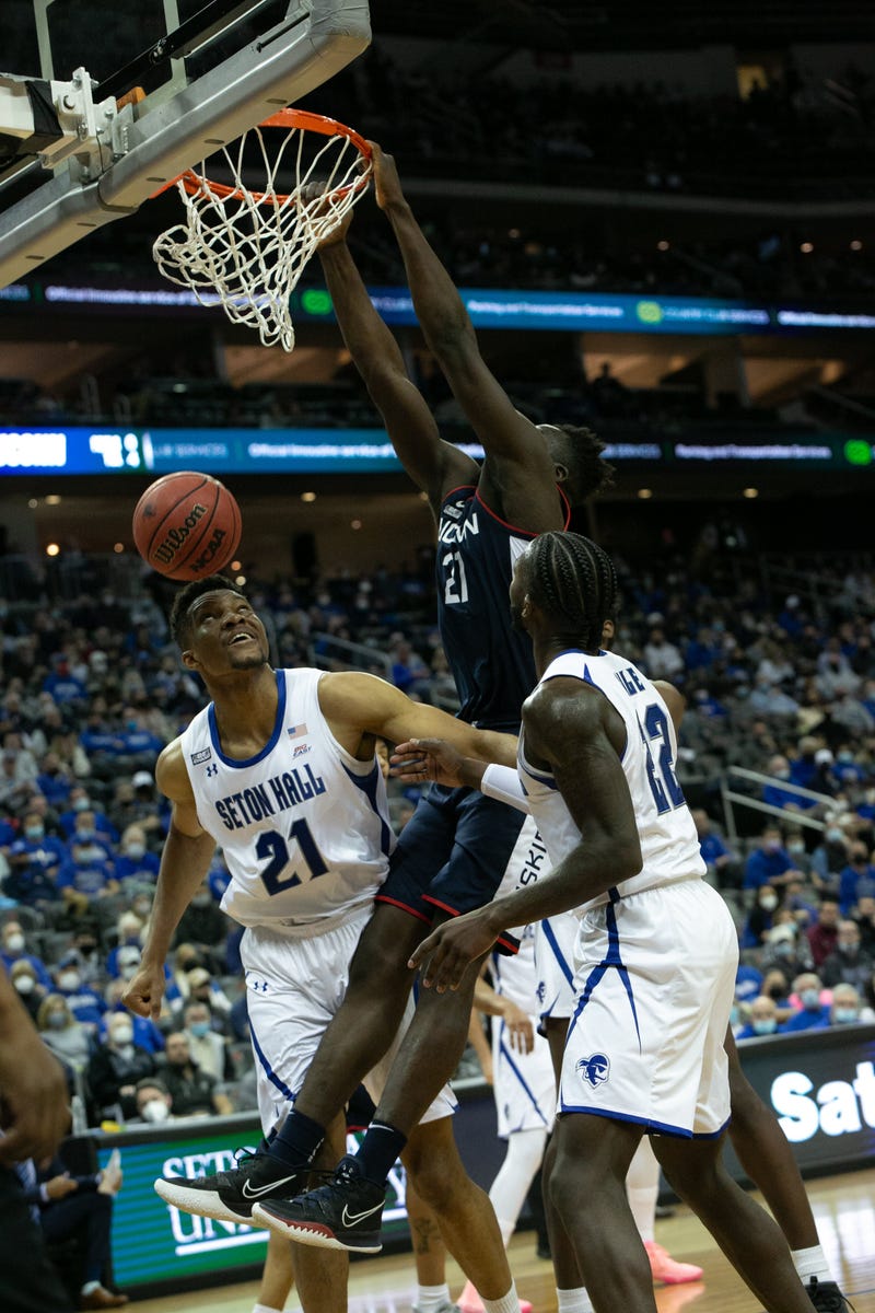 UConn men's basketball battled Seton Hall Saturday in Newark, NJ.