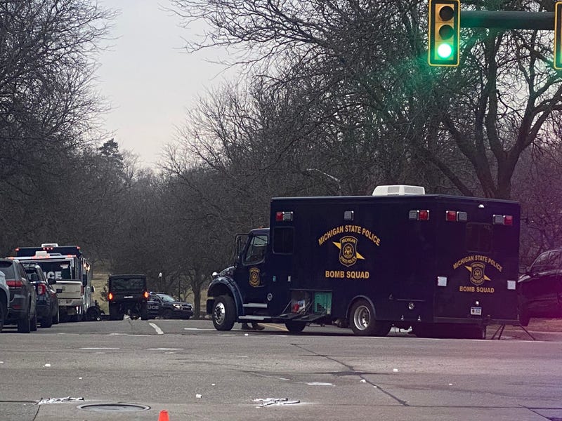 Michigan State Police Bomb Squad on the scene of ongoing barricaded gunman situation in Ann Arbor 