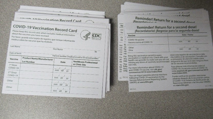 Federal agents seize over 100 fake COVID-19 vaccination cards headed to 2 homes in Livonia