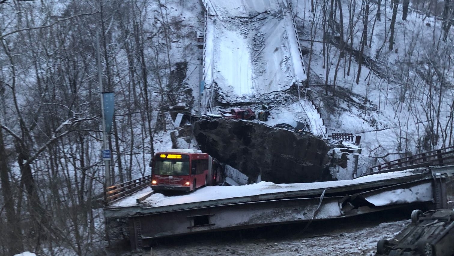 BREAKING NEWS: Port Authority bus involved in a bridge collapse in Point Breeze