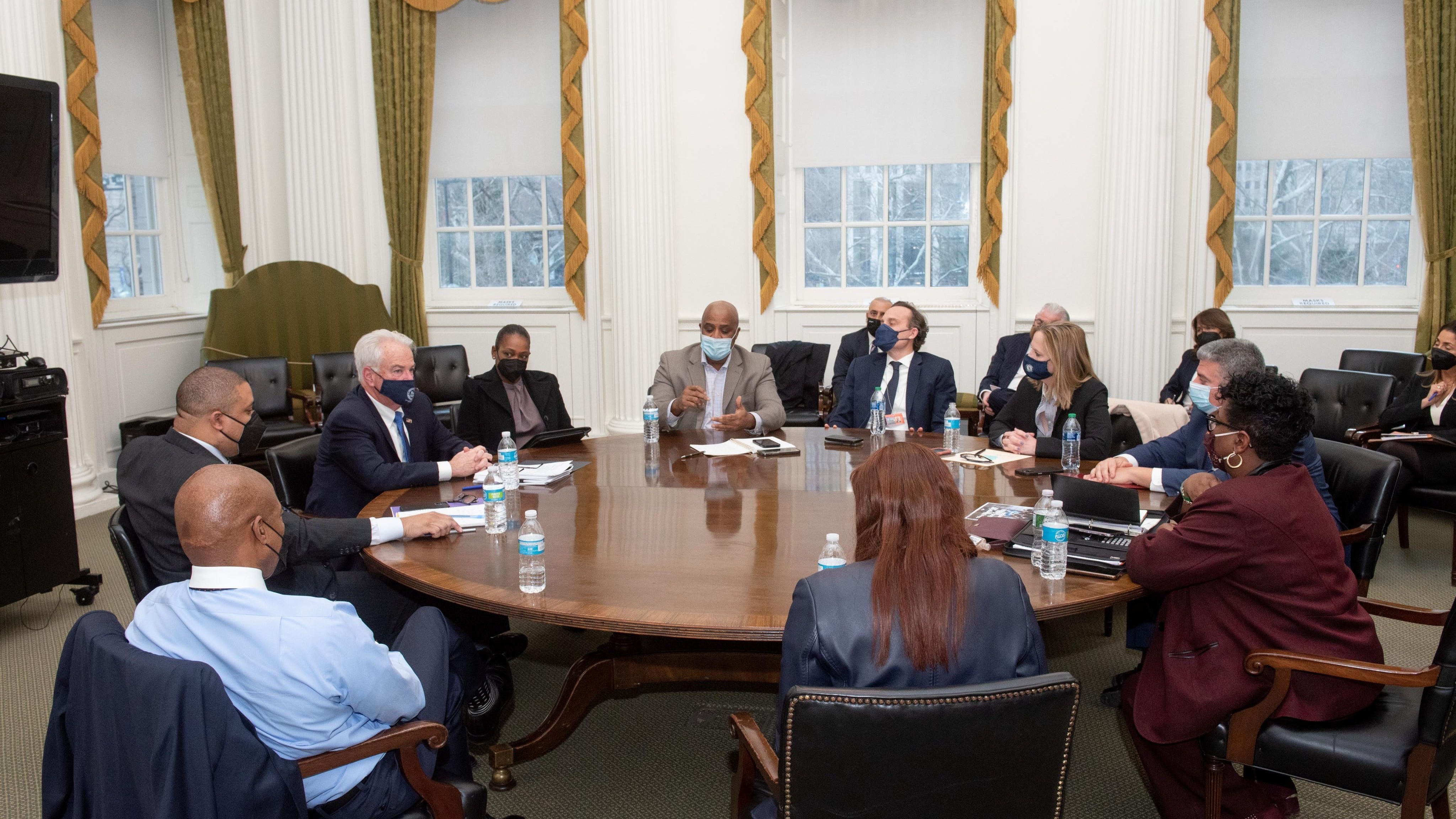 Adams meets with city's district attorneys to discuss response to gun violence