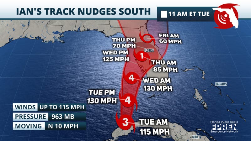 Hurricane Ian made landfall in western Cuba, lashing the island with rain and winds as it barreled north toward the Florida coast.