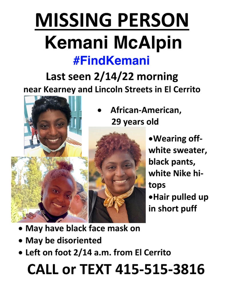 The family of a Southern California woman are asking for the public’s help to find their daughter who went missing in the East Bay Monday morning.