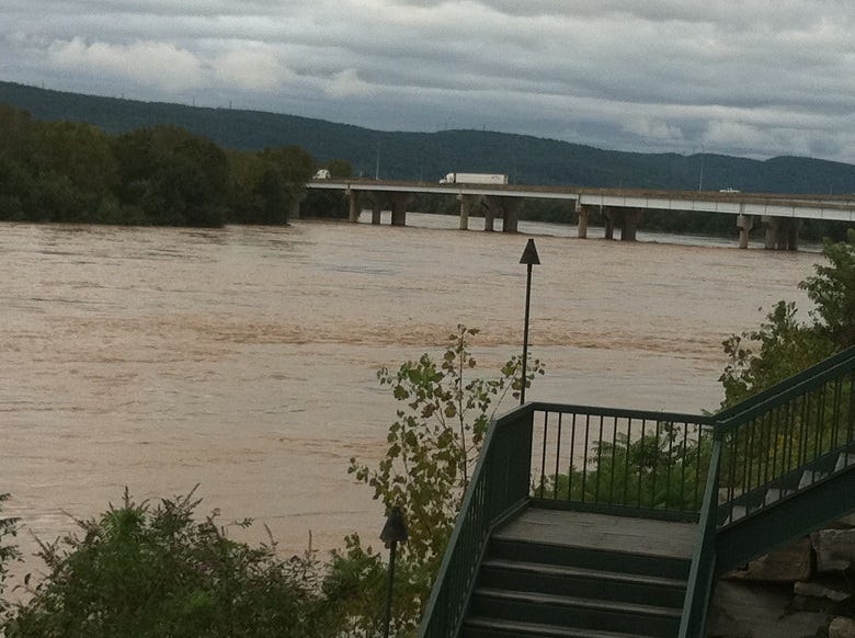 The view from the River Grille in Wilkes Barre