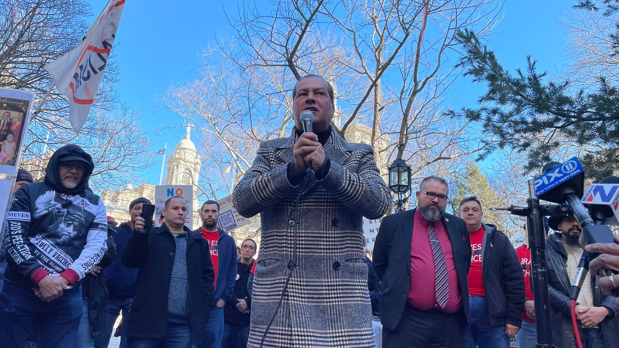 NYC set to fire 3,000 unvaccinated city workers Friday; protesters at City Hall