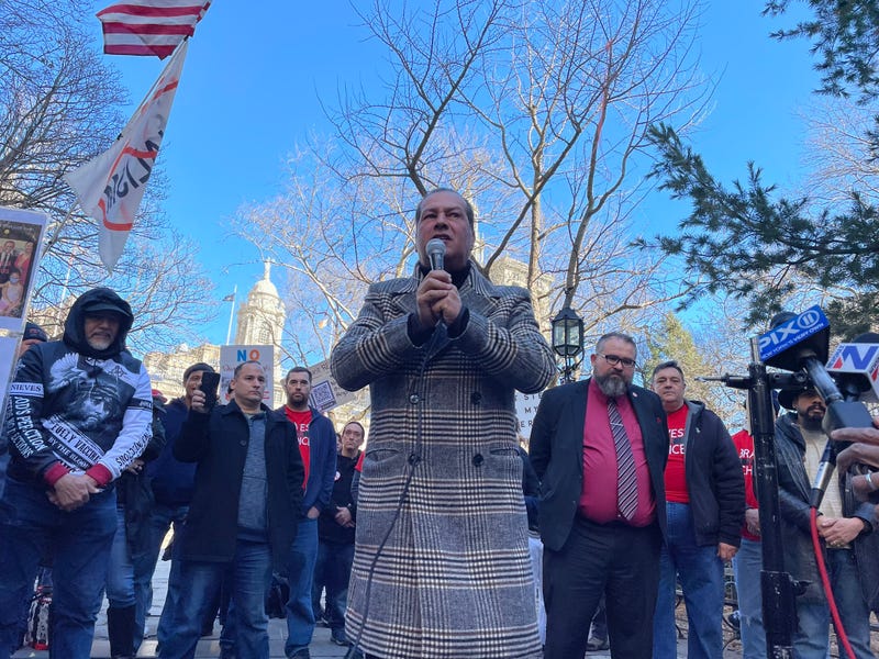 A protest was held outside City Hall on Friday as thousands of municipal workers were set to be fired for not getting a COVID-19 vaccine