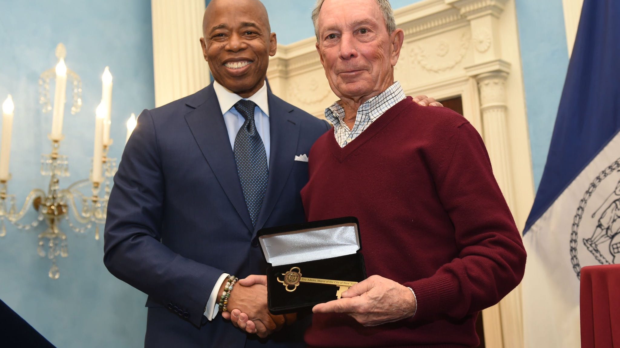 PHOTO: Adams awards Bloomberg with Key to NYC, says he 'made our city stronger, healthier'