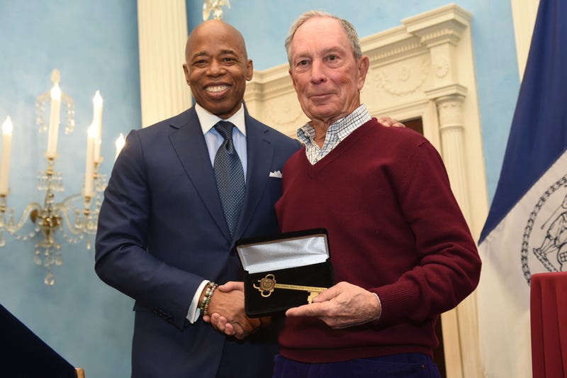 Mayor Adams gave Michael Bloomberg the Key to NYC at Gracie Mansion on Monday