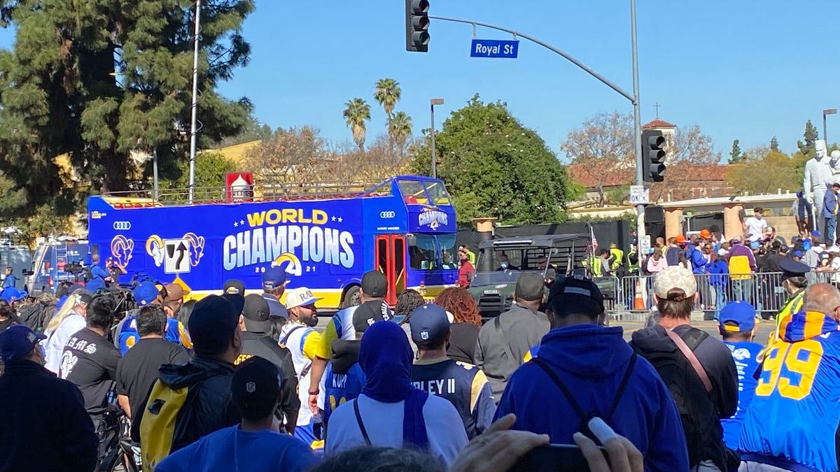 Rams fans celebrate Super Bowl with victory parade across L.A.