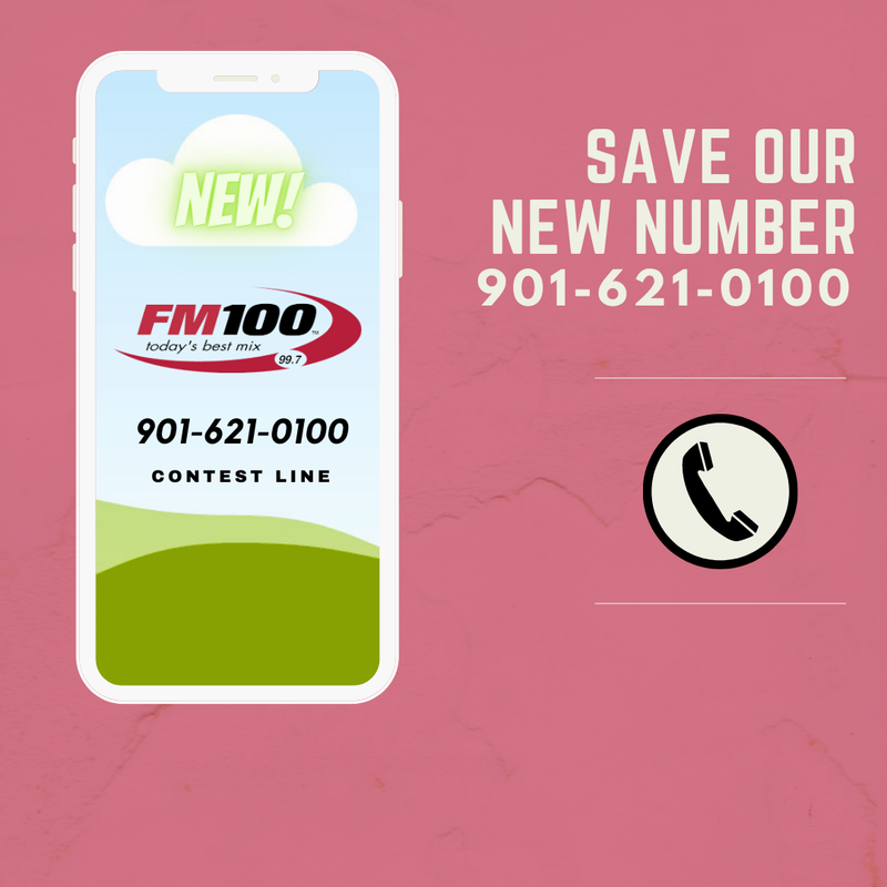 New Phone number at FM100 Memphis