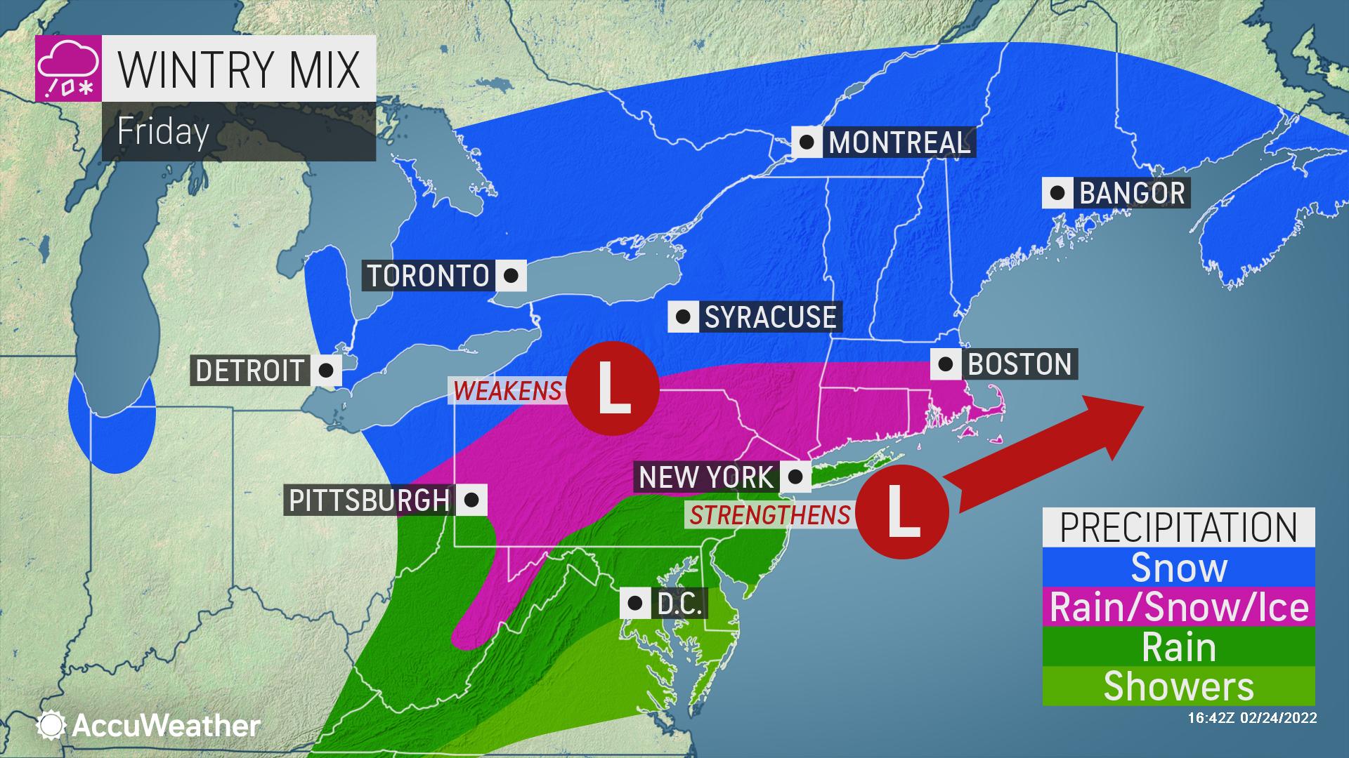 WEATHER: Wintry mix makes for messy Friday before temps drop overnight