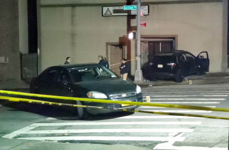 Police investigated at the scene in Morrisania overnight