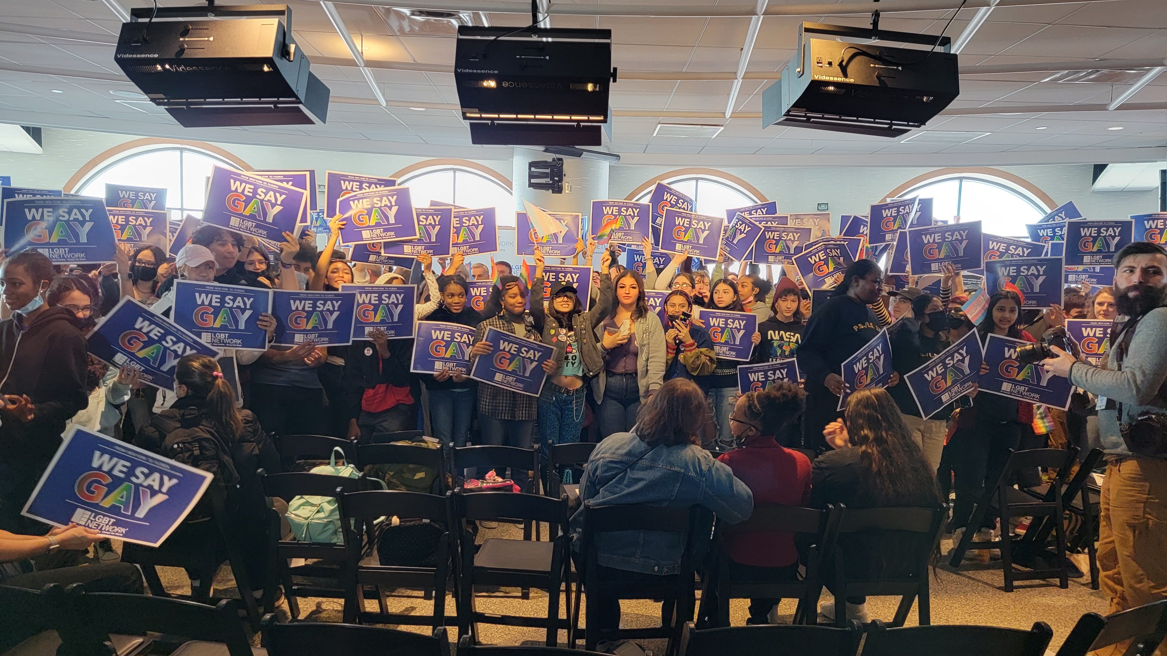 Hundreds of students rally in NYC against Florida's 'Don't Say Gay' bill