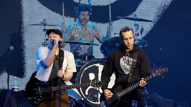 Patrick Stump, Andy Hurley, and Pete Wentz of Fall Out Boy 