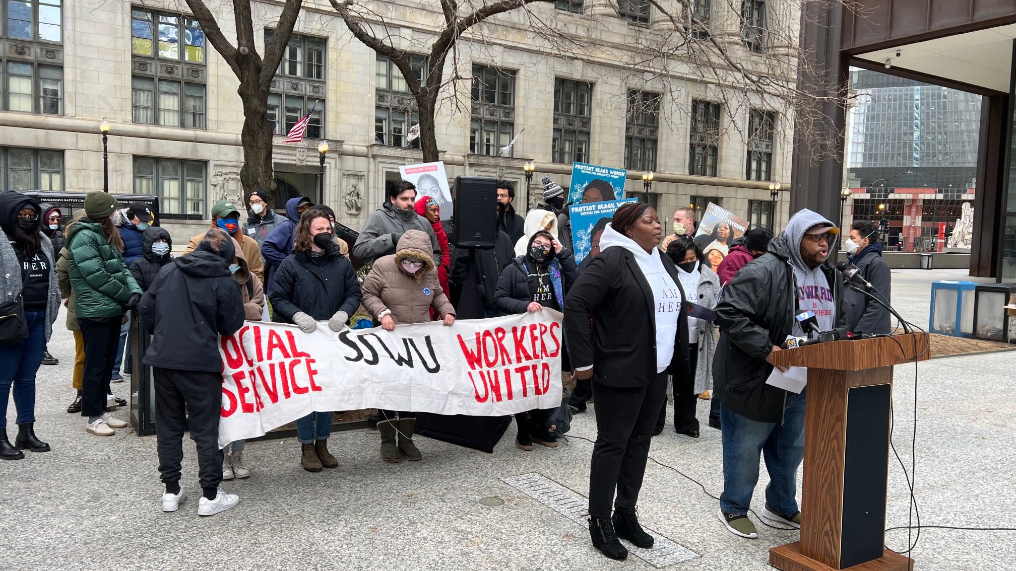 Anjanette Young, supporters held rally to support reform for Chicago police search warrant practices