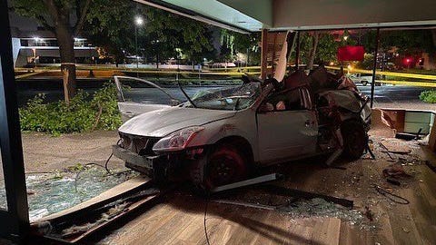 PHOTOS: Driver faces DUI charge after crashing into Santa Rosa coffee shop