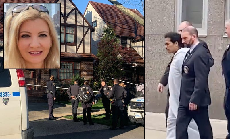 Police outside Orsolya Gaal’s home in Forest Hills earlier this week. David Bonola (right) has been charged in her murder