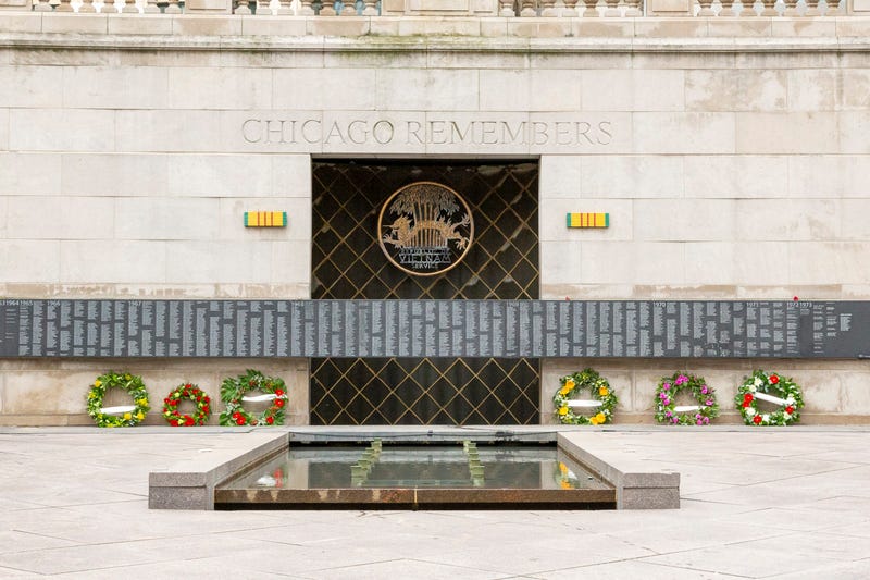 Chicago's Vietnam Veterans Memorial, located on the riverwalk.