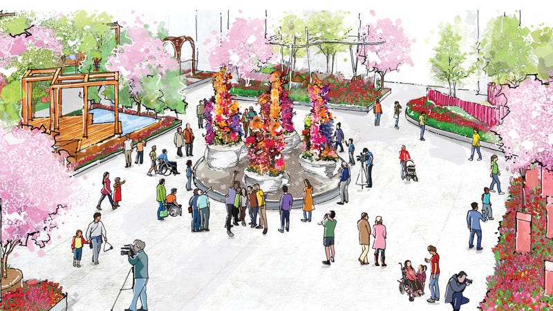 Rendering of the 2025 Philadelphia Flower Show.