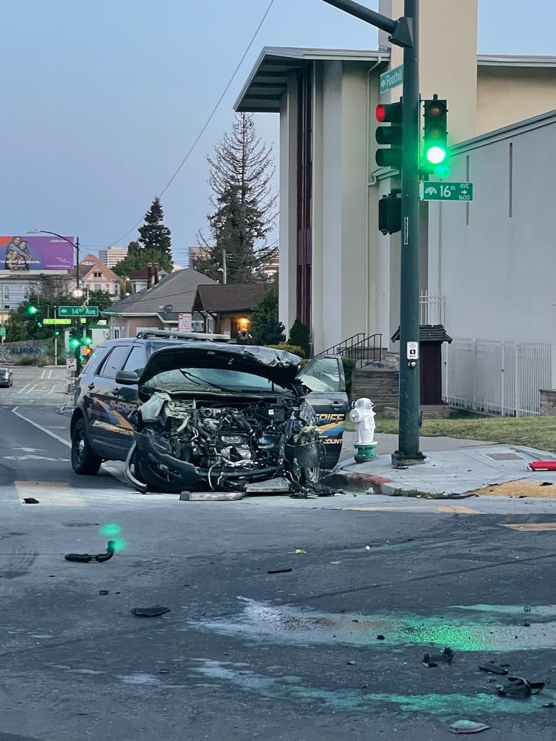 A person suspected of driving under the influence has been arrested in Oakland after crashing into a sheriff’s vehicle and injuring the deputy inside.