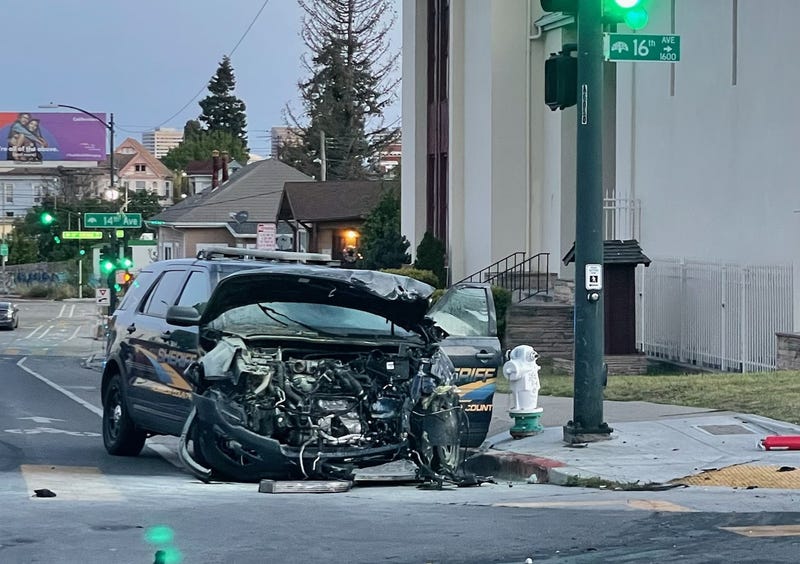 A person suspected of drunk driving has been arrested in Oakland after crashing into a sheriff’s vehicle and injuring the deputy inside.