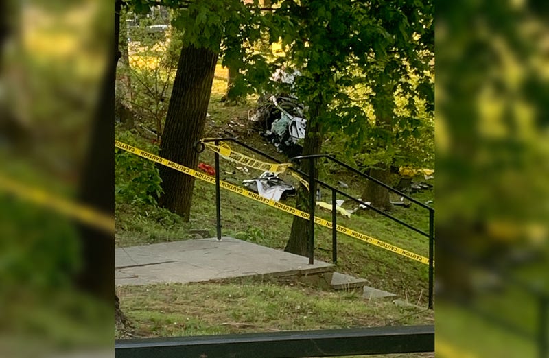 It appears the car was the only one involved in the crash near Bloomfield and Ridgewood avenues in Glen Ridge on Tuesday morning