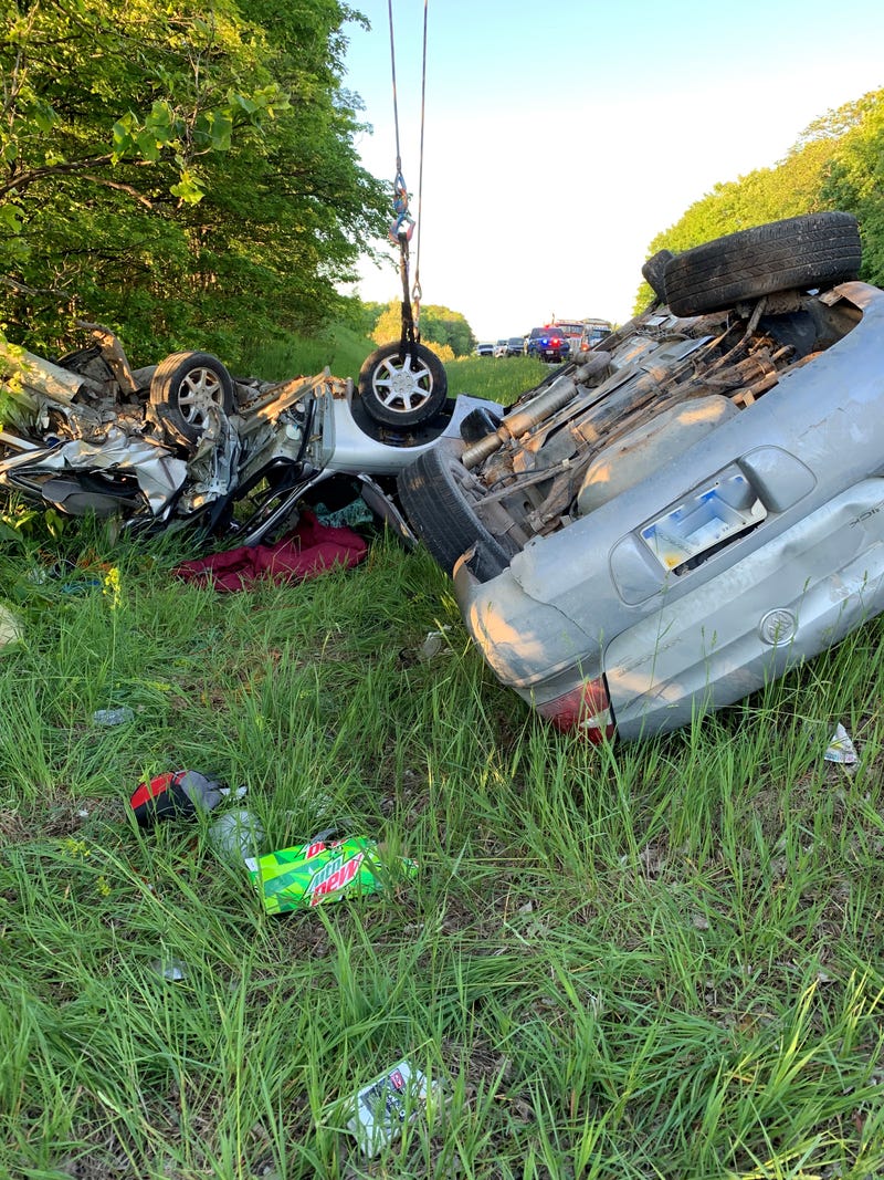 State police said alcohol was a factor in a serious road crash after an alleged impaired driver crossed over into the emergency lane and slammed into the back of a disabled vehicle in Lower Northern Michigan on Thursday evening.