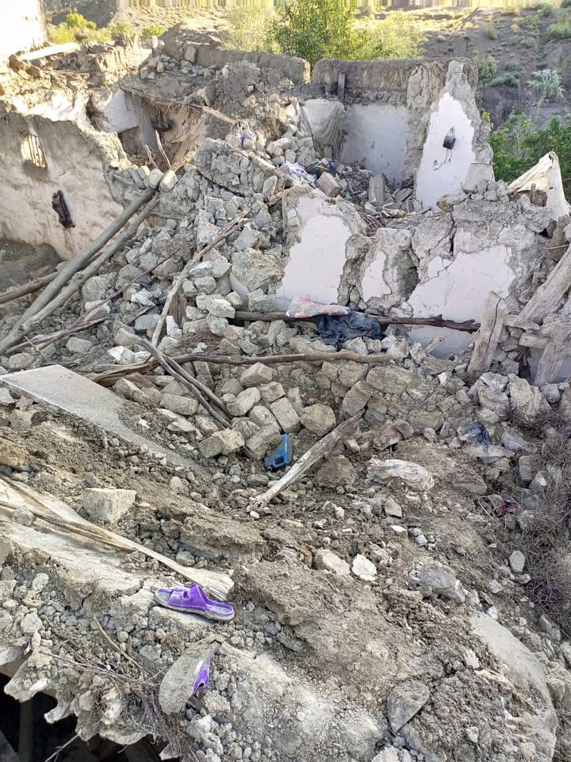The result of an earthquake in Afghanistan.