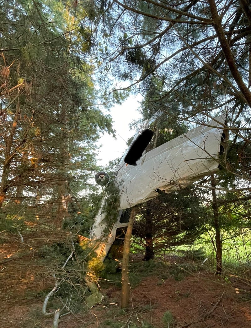 State troopers said the occupants of a small aircraft that crashed into the woods in Eaton County were lucky after they walked away from the scene with no injuries on Tuesday evening.