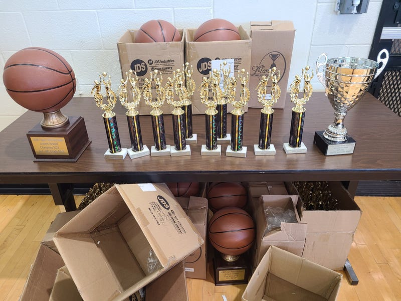 Juneteenth Basketball Tournament trophies
