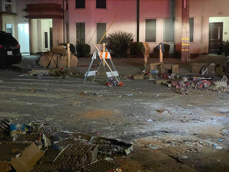 At around 12:39 a.m., San Francisco police responded to a large fire surrounded by a crowd at 24th and Harrison streets.