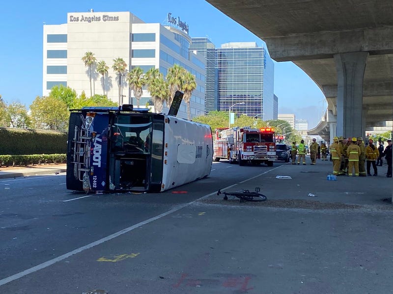 bus turned over
