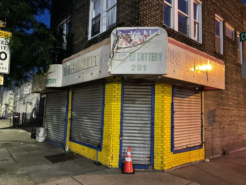 Nine people were hit by gunfire outside a Newark bodega on Thursday