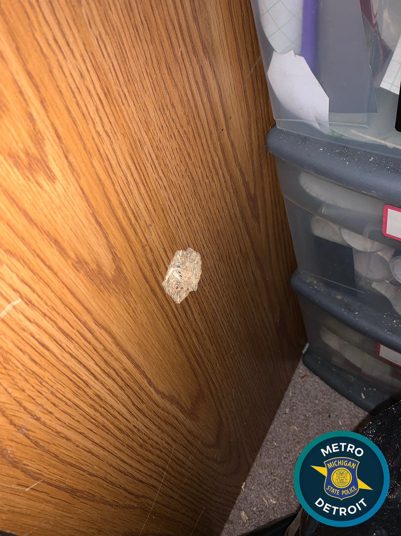 One Macomb County man is in police custody after he allegedly discharged a pistol through the wall of his home during a drunken dispute with a woman early Friday morning.