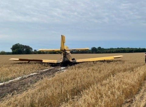 One pilot in West Michigan was forced to make a runway out of crops on Saturday morning after they experienced an engine malfunction in-flight.