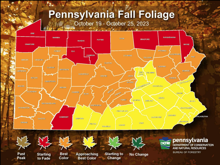 October 19 - 23 Fall Foliage map