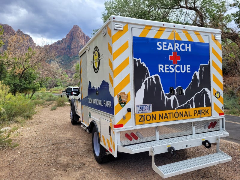 Rescue crews recover a body inside Zion National Park