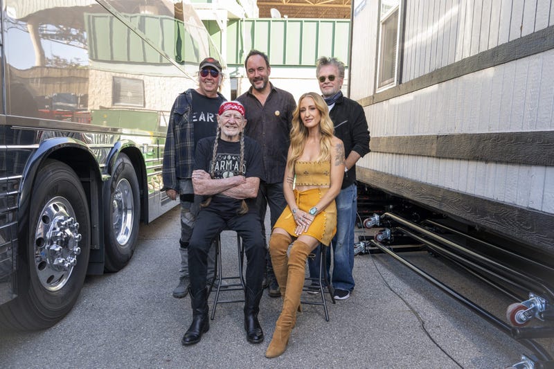 L-R: Neil Young, Willie Nelson (seated), Dave Matthews, Margo Price (seated) and John Mellencamp, all on the bill for Saturday's Farm Aid show in Minneapolis.