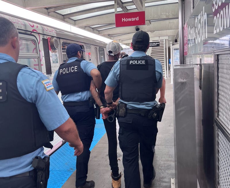 Two police officers arrest man at CTA Red Line station