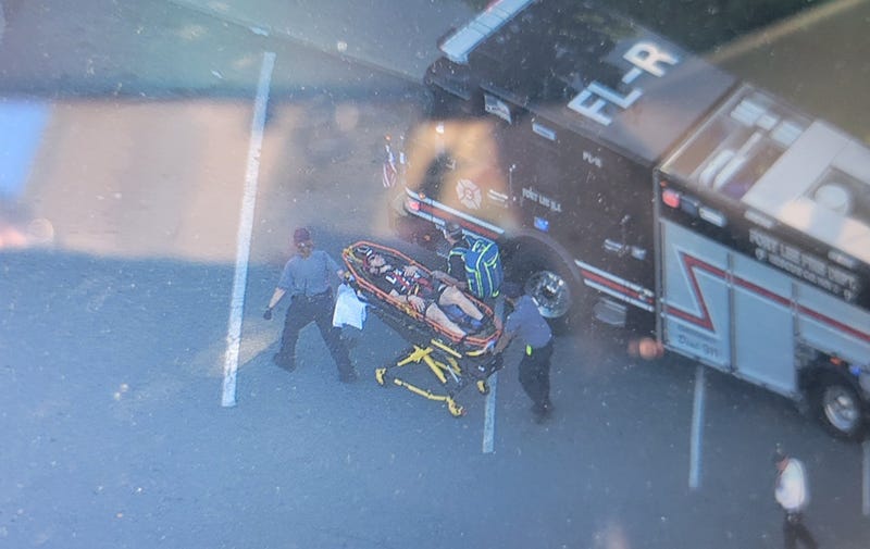 The man was taken from the area on a stretcher by Fort Lee firefighters. He's expected to survive