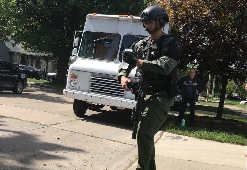 Authorities confirmed two fatalities during a barricaded situation in Harper Woods on Friday, with one victim identified as the suspect's 45-year-old mother.