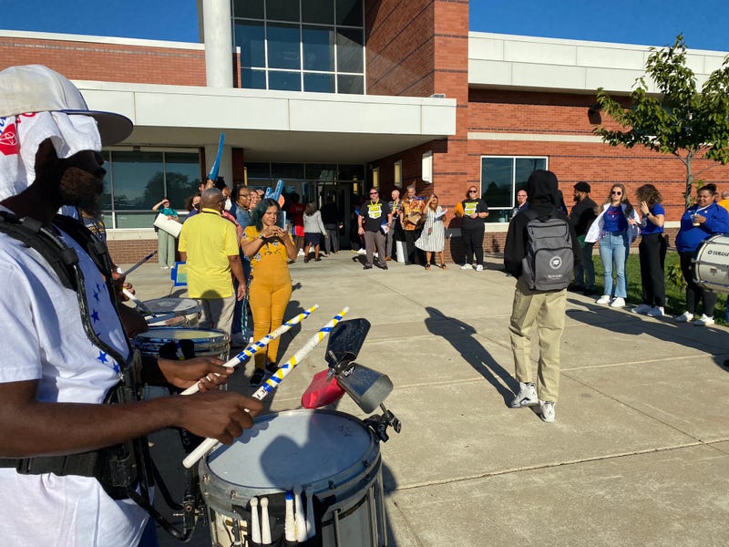 The Philadelphia 76ers drumline, the Stixers, led a pep rally to start the school year off at Creative Arts Morgan Village Academy in Camden, N.J.