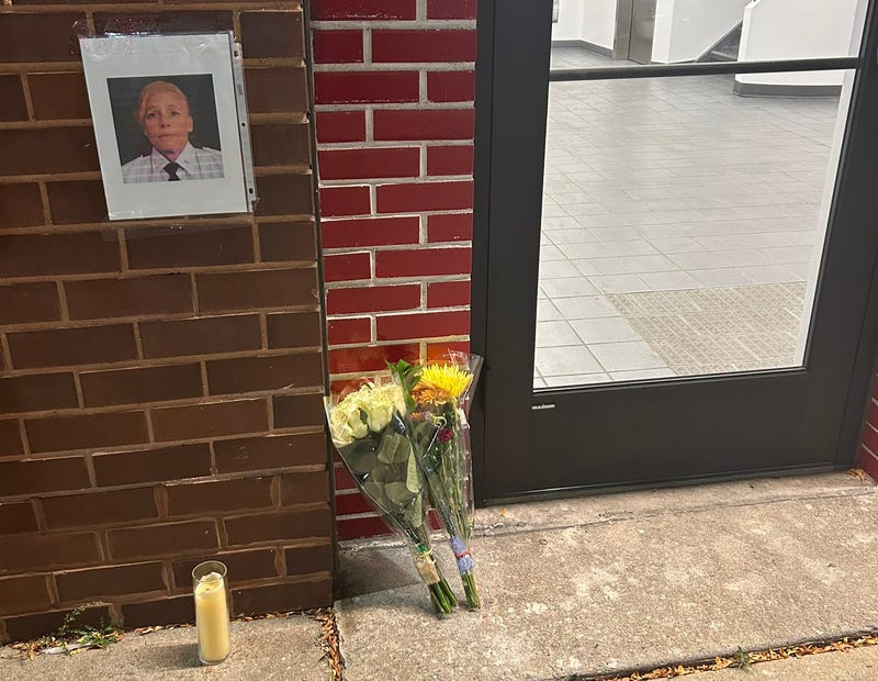 A makeshift memorial outside FDNY EMS Station 49 in Astoria on Friday morning