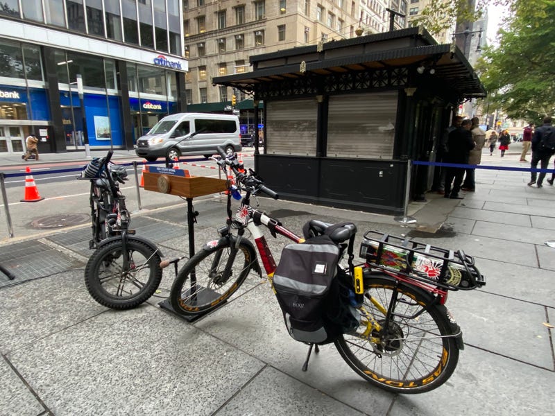 The city will repurpose newsstands like this one at Broadway and Murray Street