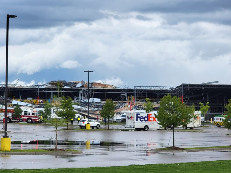 FedEx facility damaged by tornado in Portage