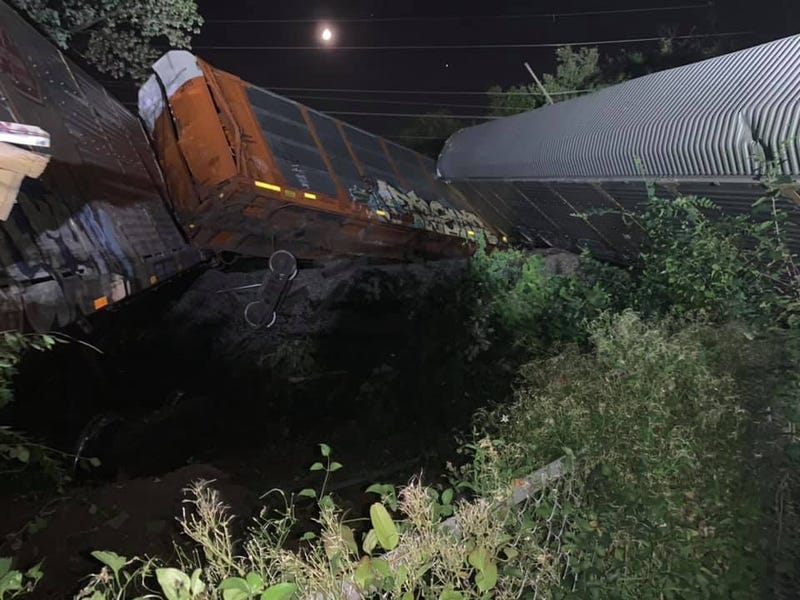 Eight cars derail behind Ferguson homes